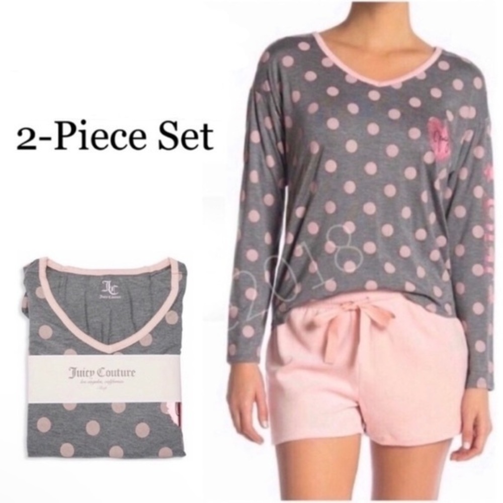 NWT Juicy Couture Summer PJ SET Pink & Gray